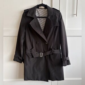 Vintage Christian Dior Cropped Black Trenchcoat